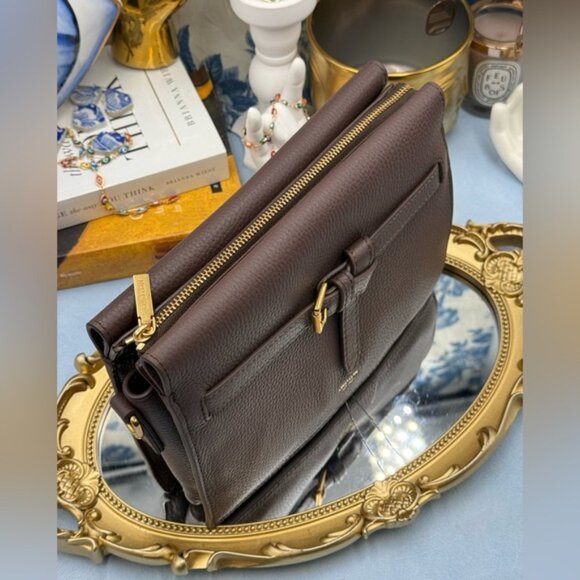 🆕 OROTON 🧿 NWOT Margot Crossbody, Brown Bear Pebble Leather - Picture 4 of 16